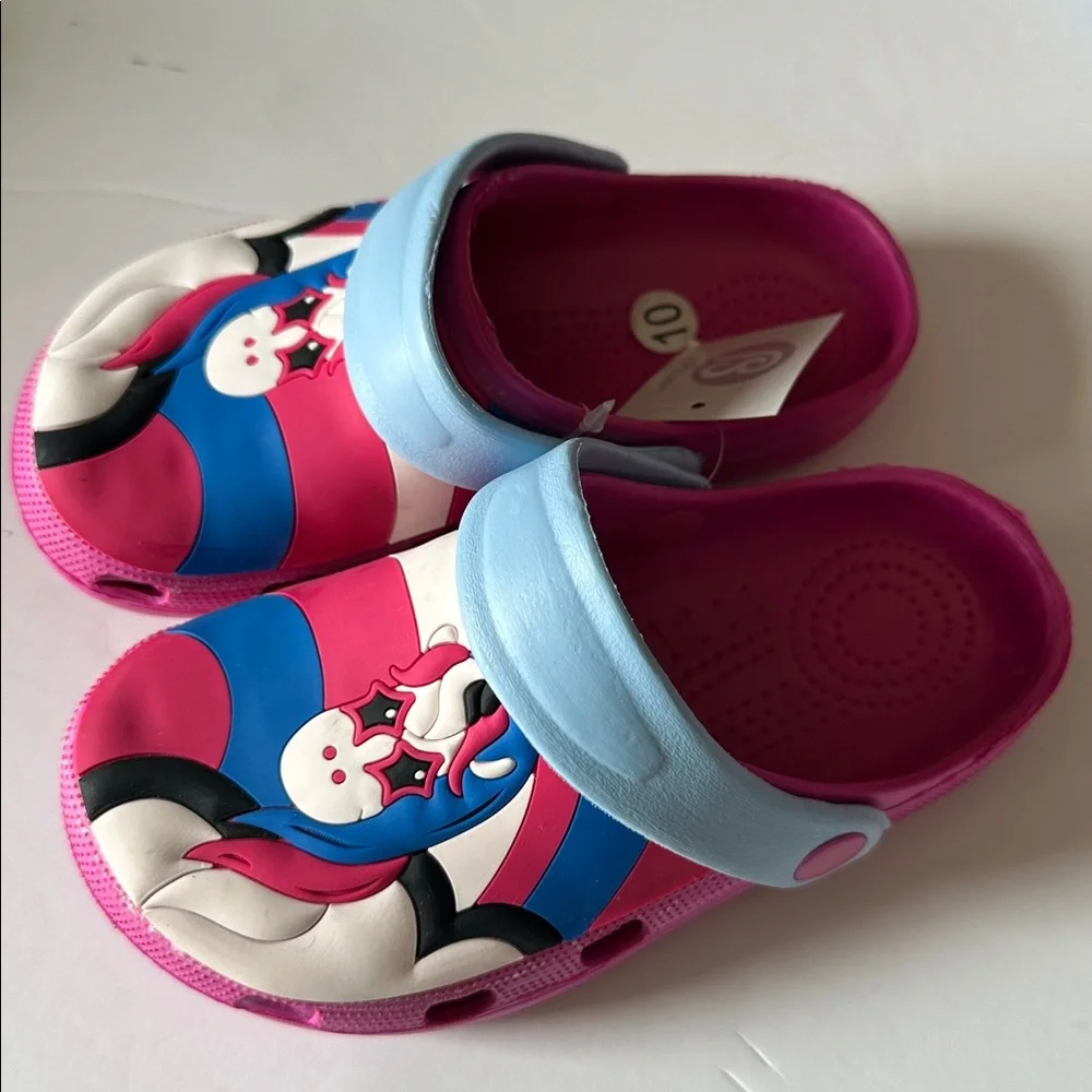 Babe Pink and Blue Unicorn Kids Shoes Sandals Clogs Beach,Pool